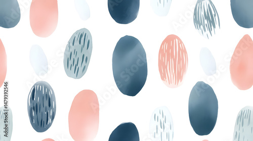 Abstract Shapes: Pastel Hues, Seamless Pattern
