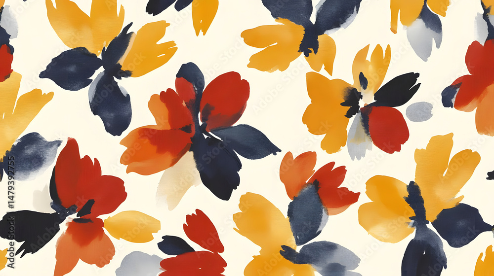 Abstract Floral Design: Hues of Autumn