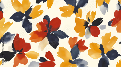 Obraz na płótnie Abstract Floral Design: Hues of Autumn w salonie