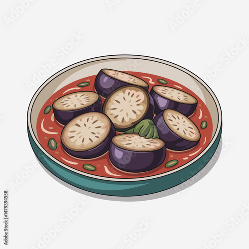 Braised Eggplant with Garlic Sauce in Red Chili Oil