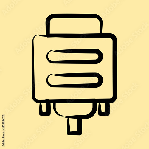 Icon vga. Computer components elements. Icon in hand drawn style.