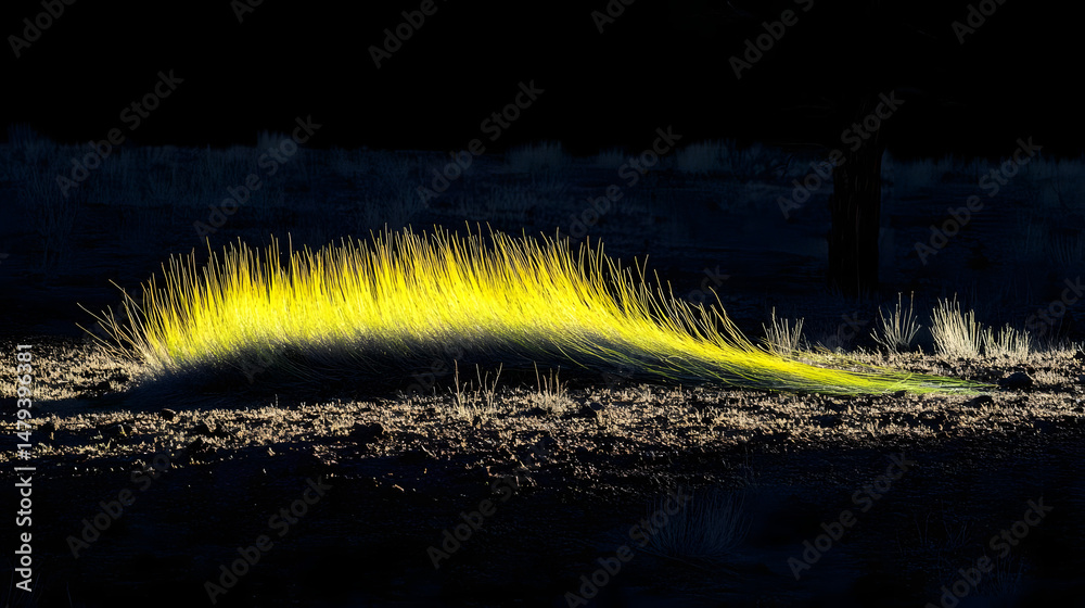 Golden Grass Bends in Sunlight's Embrace