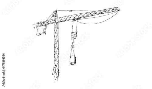 Building crane sketch