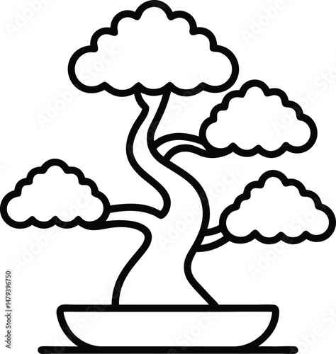 vector illustration of  bonsai 