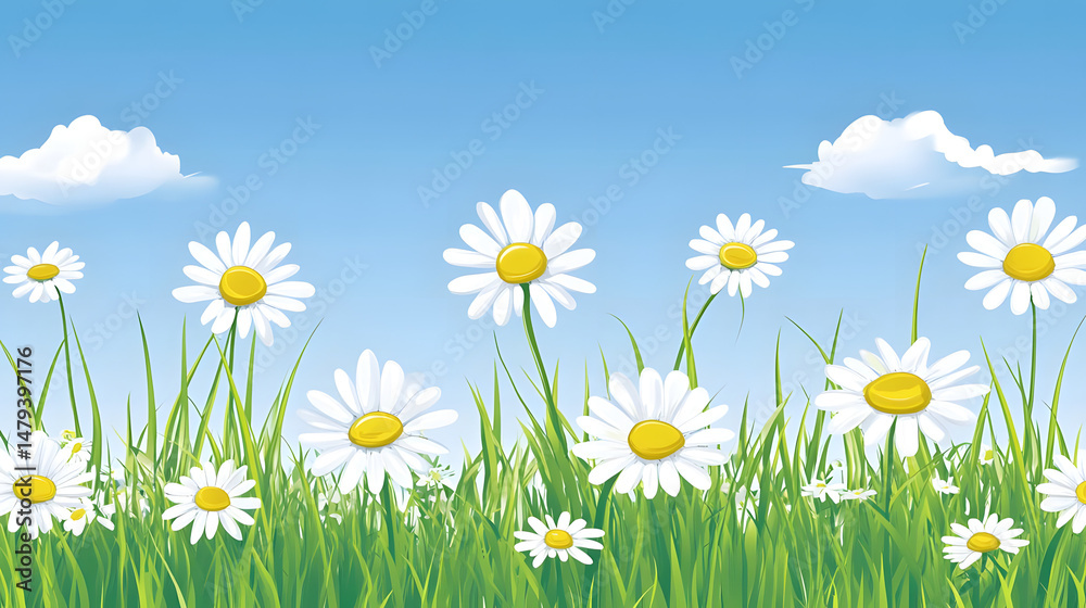 Daisies Bloom in Sunny Meadow