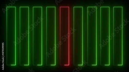 NEON Lights motion loops square circular motion draws and beautiful lights background 4k animation.