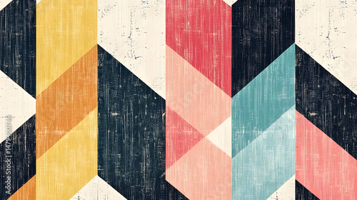 Obraz na płótnie Geometric Textile Art: Abstract Design w salonie