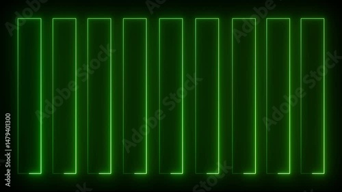 Animation Neon light green color Alphabet I. Neon Glowing Symbol on Black Background.4k video