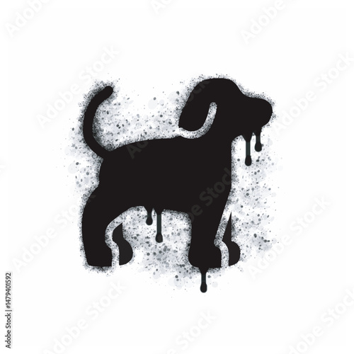 Dog spray icon isolated on white background. Dog spray graffiti icon in black on white background.