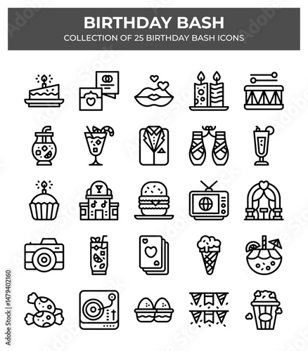 Birthday Bash. Collection of 25 Birthday Party Icons