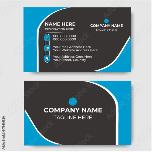 Modern Professional Business Card Design with Clean Layout, Minimal Style, and Editable Contact Information for Corporate or Personal Branding Use
