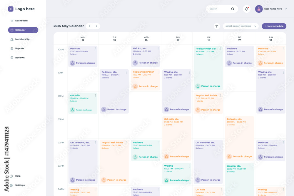 Nail shop booking website homepage app ui design