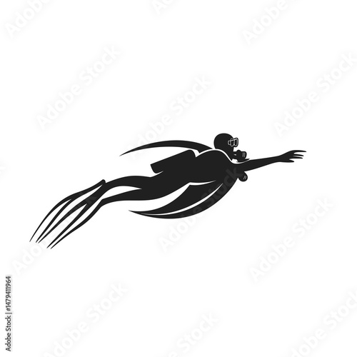  minimal vector logo design for a scuba diving club