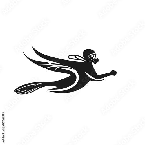  minimal vector logo design for a scuba diving club