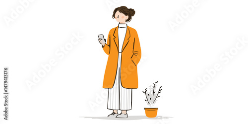 Stylish Woman Using Smartphone