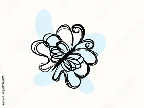 Abstract blue floral vector design features a beautiful floral ornament, a lovely spring flower illustration, and a decorative nature pattern