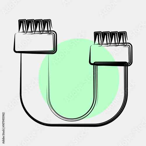 Icon sata. Computer components elements. Icon in color spot style.