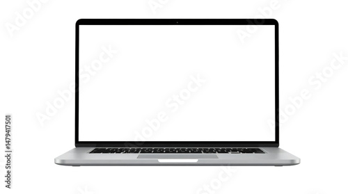 Tapety artystyczne Laptop computer with blank screen isolated on transparent background