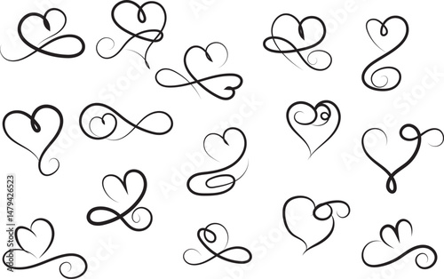 Set of cute hearts