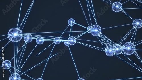Abstract plexus network transforming and connecting nodes, visualizing data flow and complex systems
