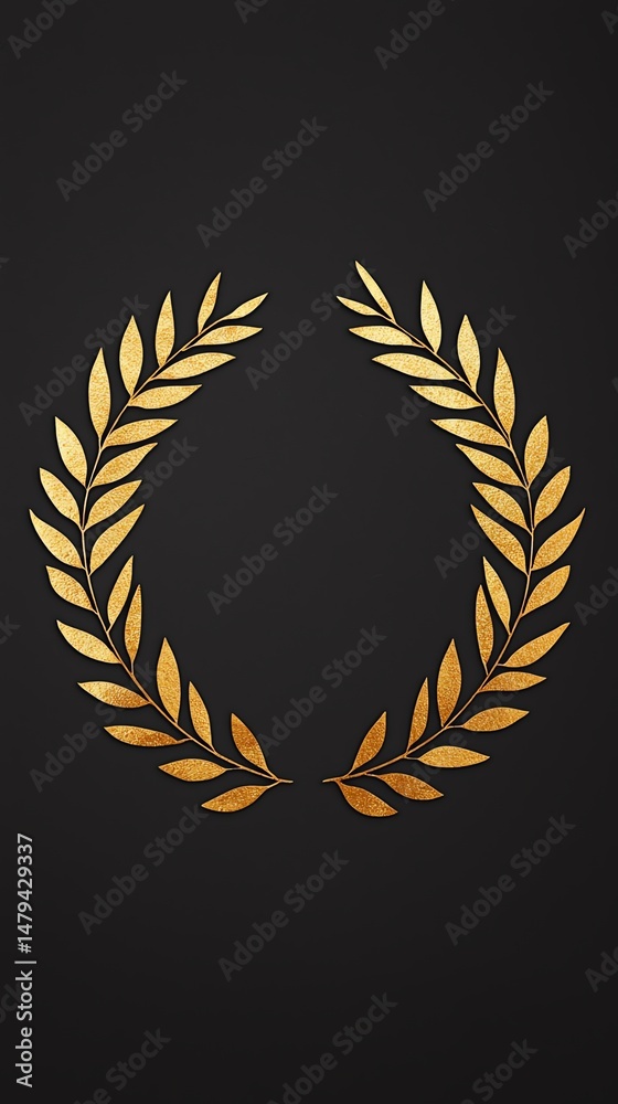 Obraz premium Graduation celebrations, achievement, elegant golden laurel design