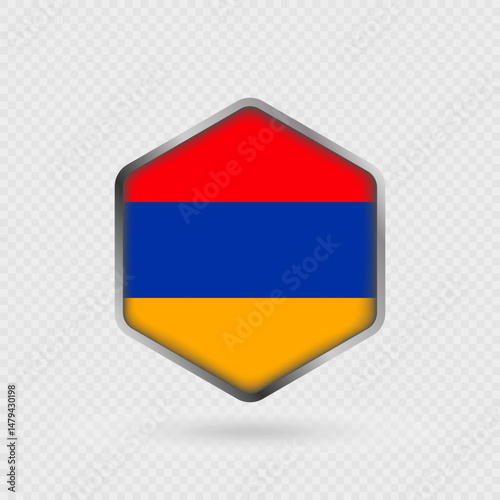 Armenia flag icon in hexagon shape. Free Download Armenia flag icon in hexagon shape. - GFXLoad