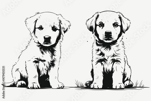 puppy dog sketch illustration