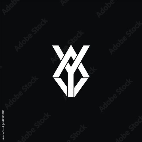 Letter AY, YA letter logo design. Initial letter YA uppercase monogram logo. Letters AY or YA Monogram Logo, business with AY or YA initials