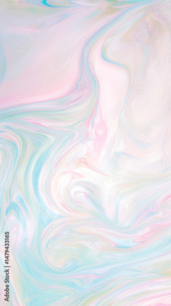 Fototapeta premium Soft Pastel Fluid Color Abstract Background with Swirling Patterns and Gentle Tones for Creative Projects and Digital Media Design