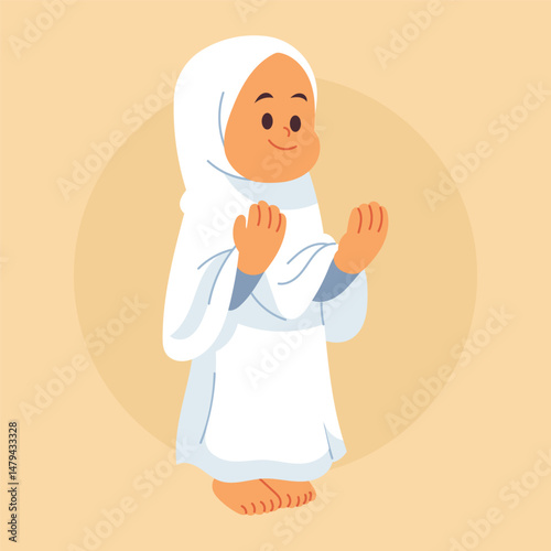 Flat Vector Kid Haj Illustration