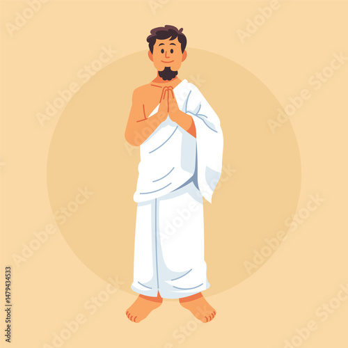 Flat Vector Hajj Illustration