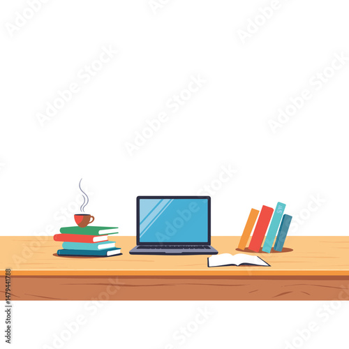 Organized workspace with training materials on desk, productivity concept