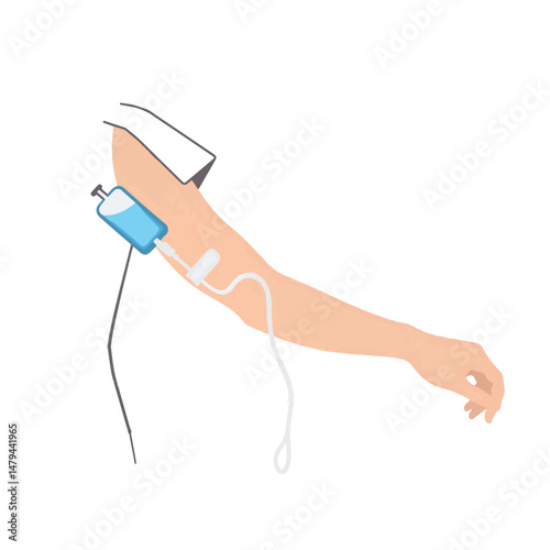 Woman receiving IV treatment on white background, health and recovery