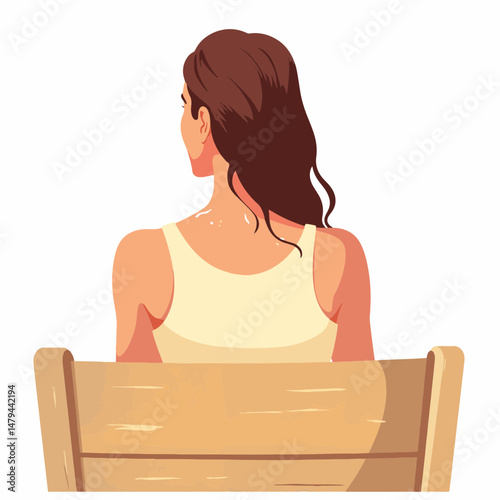 Woman relaxing on park bench in summer heat, simplicity and serenity