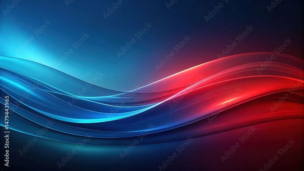 Fototapeta premium Abstract Dynamic Swirling Waves of Vibrant Blue and Red Hues Creating a Striking Visual Composition