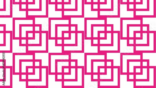 Seamless labyrinth design with pink and blue geometric shapes