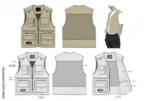 VEST TACTICAL MULTI POCKETS CARGO 