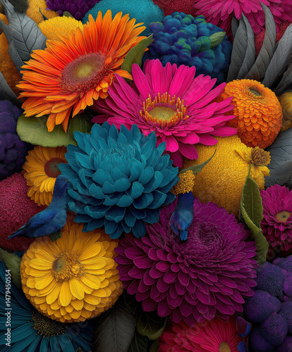 Bunte Blumenarrangement