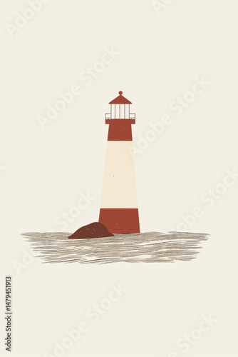Lighthouse illustration with minimalistic design