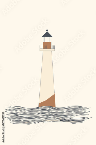 Lighthouse illustration with minimalistic design