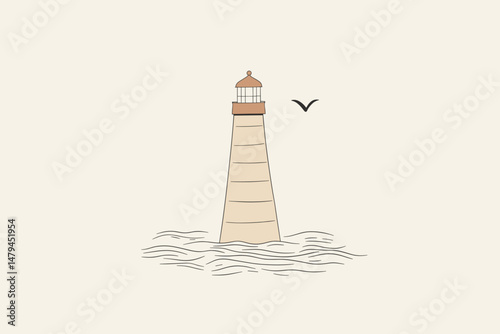 Lighthouse illustration with minimalistic design