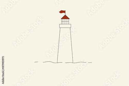 Lighthouse illustration with minimalistic design