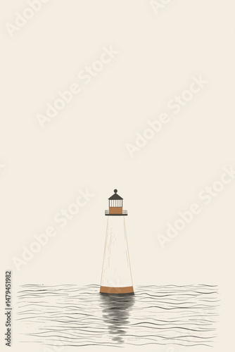 Lighthouse illustration with minimalistic design