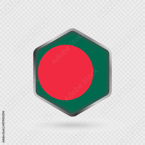 Bangladesh flag icon in hexagon shape. Free Download Bangladesh flag icon in hexagon shape. - GFXLoad