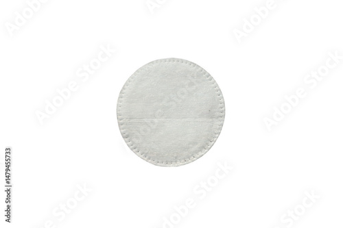 Single white cotton pad on transparent background for cosmetic use