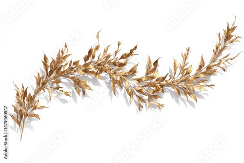 Elegant golden leaf garland, perfect for adding a touch of luxury to any setting. The delicate leaves create a graceful, flowing design.