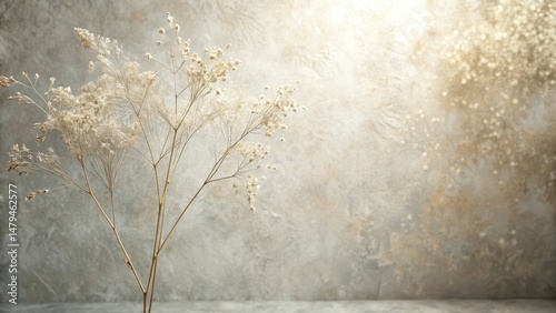Dried Floral Arrangement Against a Textured Background A Study in Neutral Tones and Natural Beauty