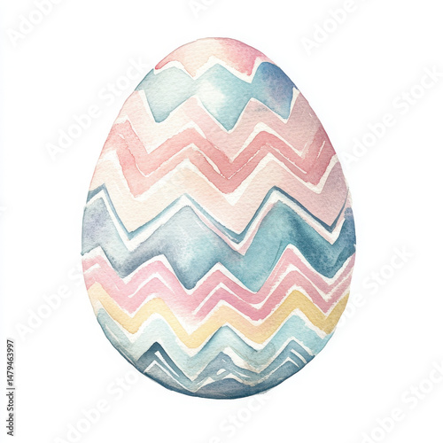 Painted egg with chevron pattern, it so sweet and festive