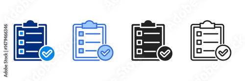Approval  Icon Set Multiple Style Vector Illustration 