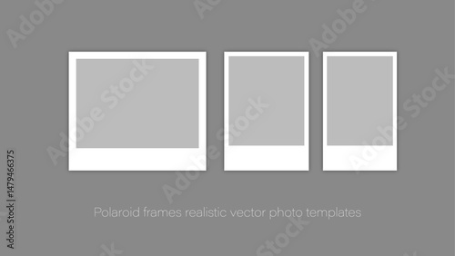 Vector polaroid frames realistic photo templates with shadows